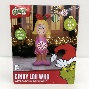 5ft Cindy Lou Who Christmas Airblown Yard Inflatable Multicolor Dr. Seuss Gemmy